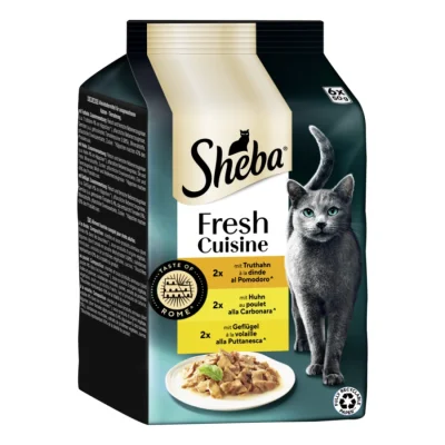 Sheba Fresh Cuisine nourriture humide pour chat adulte, multipack 36x50 g Taste of Rome