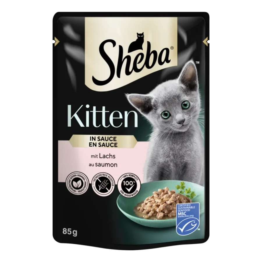Sheba Kitten en sauce 28 x 85 g Saumon