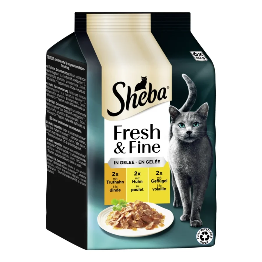 Sheba Multipack Délices du jour 36 x 50 g en gelée Dinde, poulet et volaille
