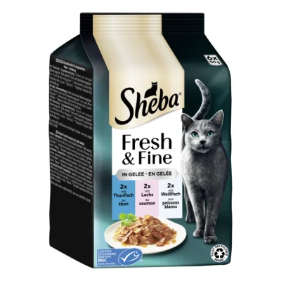 Sheba Multipack Délices du jour 36 x 50 g en gelée Thon, saumon et poisson blanc