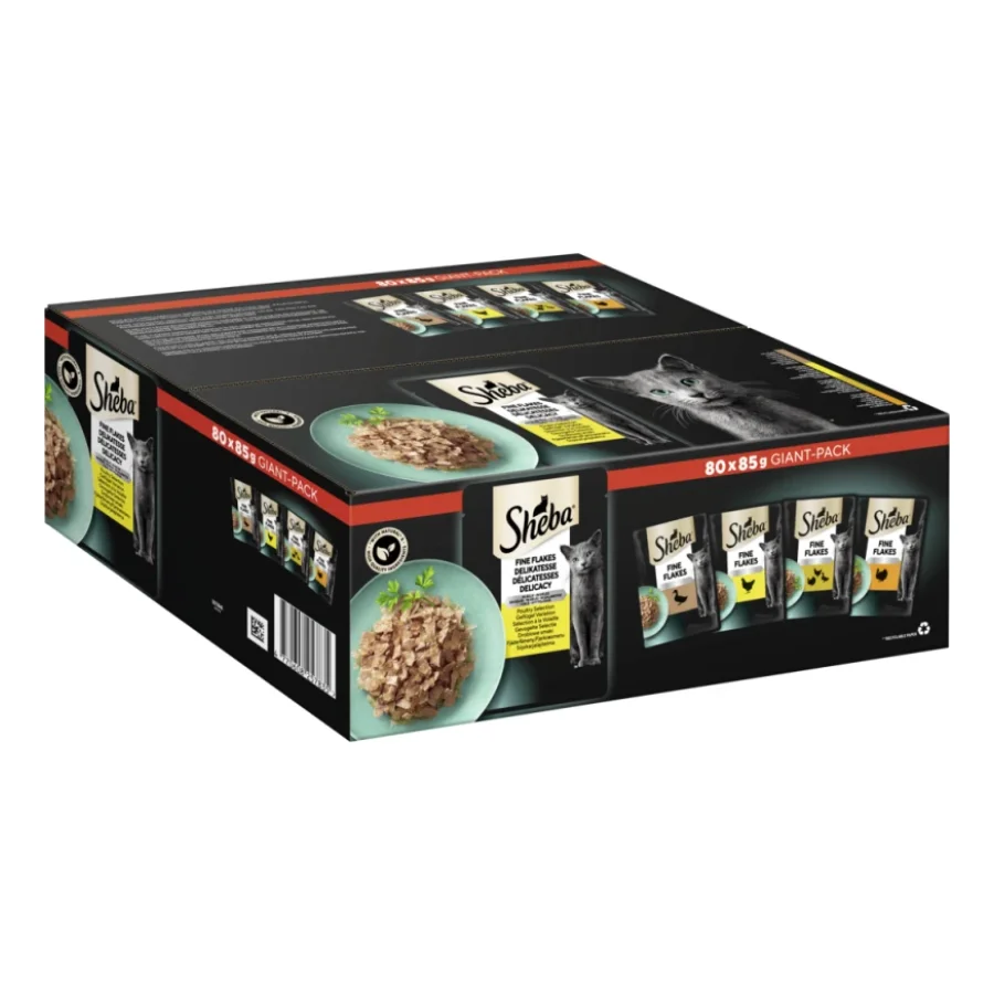 Sheba Multipack Giant-Pack Délicatesse en gelée Variation de volaille 80 x 85 g