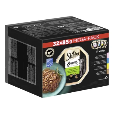 Sheba Multipack Mega-Pack Sauce Collection Fine variété MSC 32 x 85 g