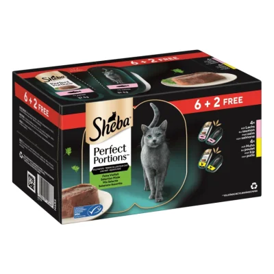 Sheba Perfect Portions 4 x 16 x 37,5 g Saumon et poulet