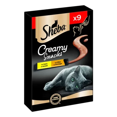 Sheba Sachets Creamy Snacks 7 x 9 x 12 g Poulet et fromage