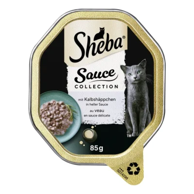 Sheba Sauce Collection 22 x 85 g avec morceaux de veau, En sauce