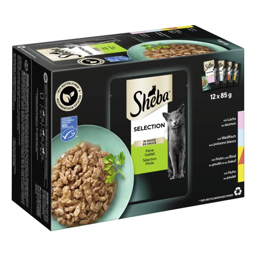 Sheba Selection en sauce 12 x 85 g Feine Vielfalt (MSC)