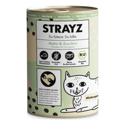 STRAYZ BIO 6x400 g Poulet et courgette
