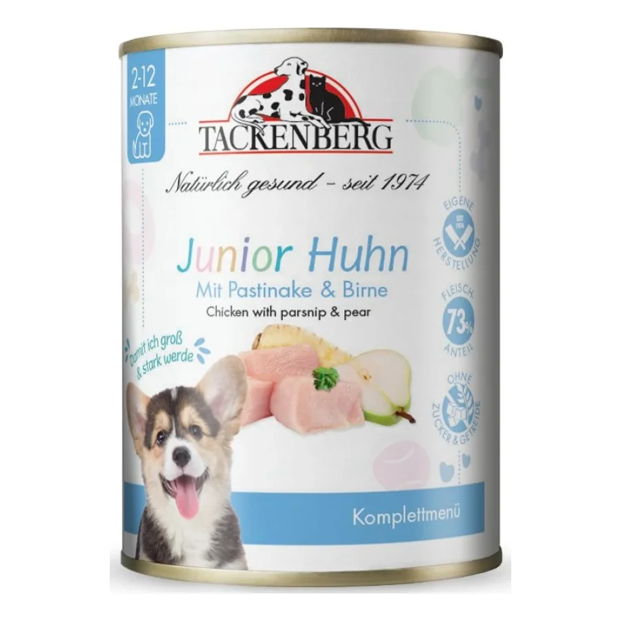 Tackenberg Nourriture humide pour chien, Menu chiot Poulet & panais 6x400 g