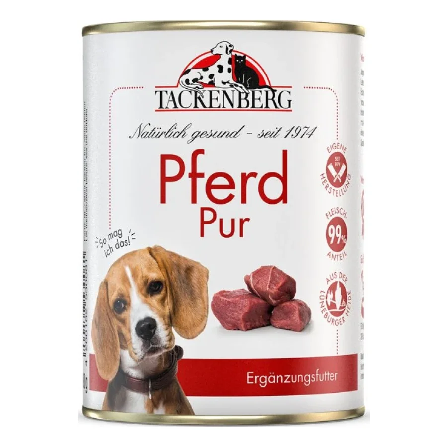 Tackenberg nourriture humide pour chien, Pur, Pferd Pur 6x400 g