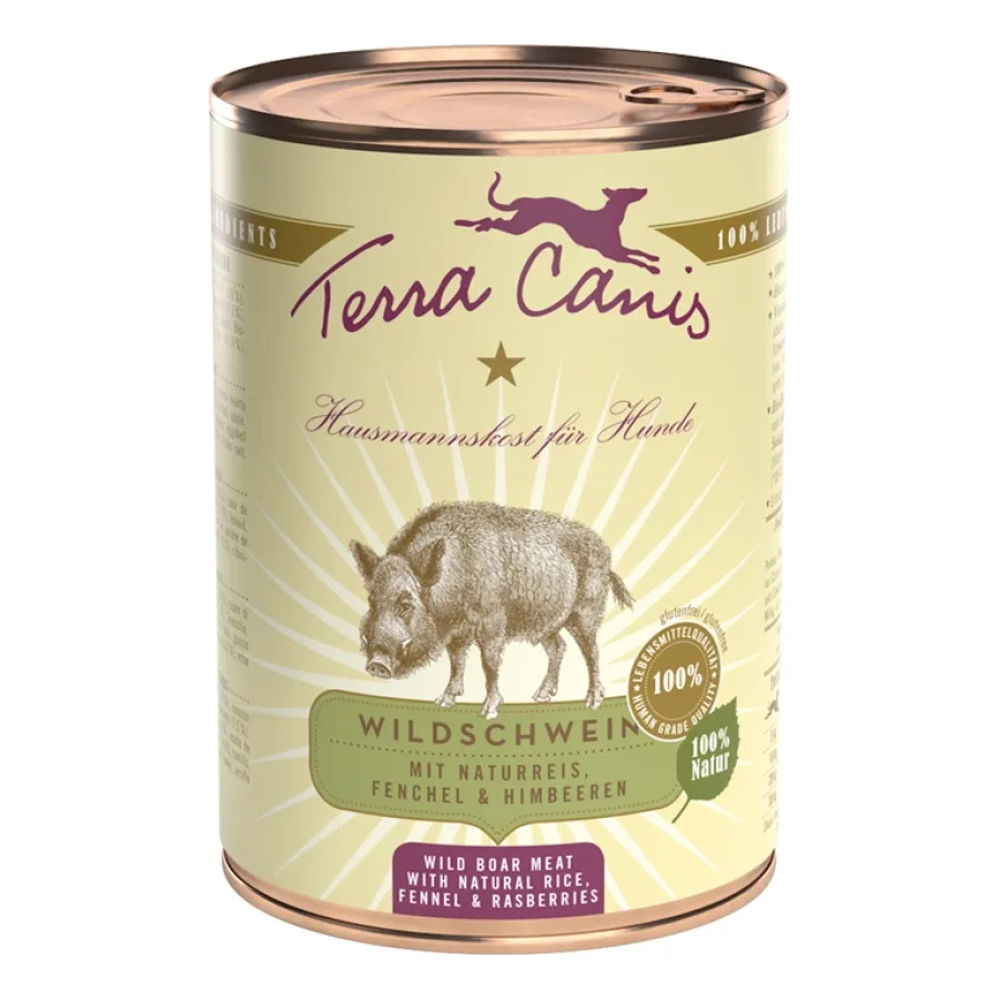 Terra Canis Classic Adult 6 x 400 g Sanglier avec riz naturel, fenouil et framboises 6x400 g