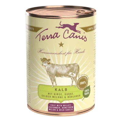 Terra Canis Classic Adult 6 x 400 g Veau au millet, concombre, melon jaune et ail des ours 6x400 g