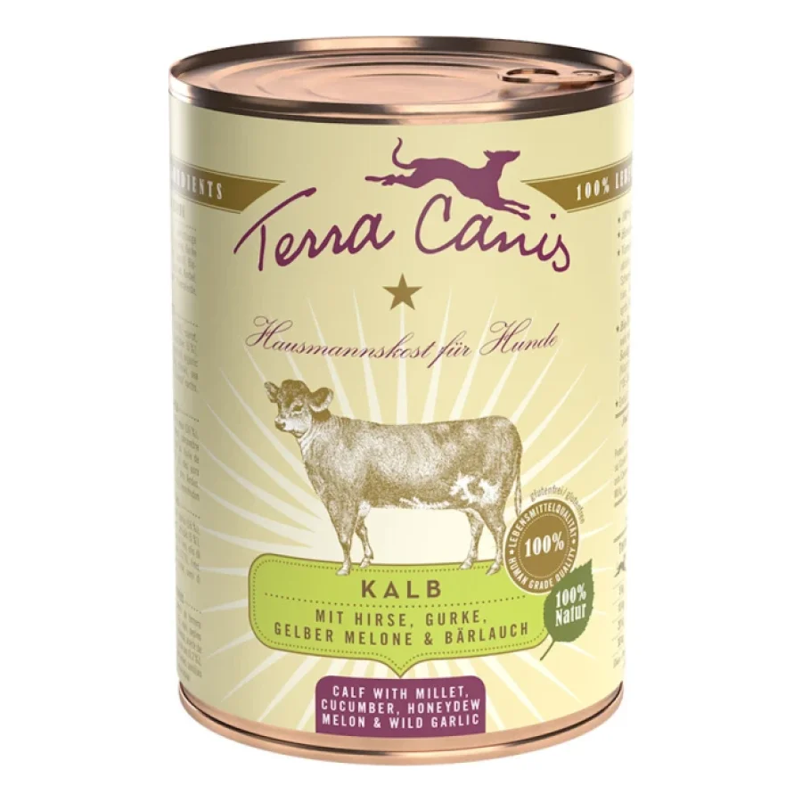 Terra Canis Classic Adult 6 x 400 g Veau au millet, concombre, melon jaune et ail des ours 6x400 g