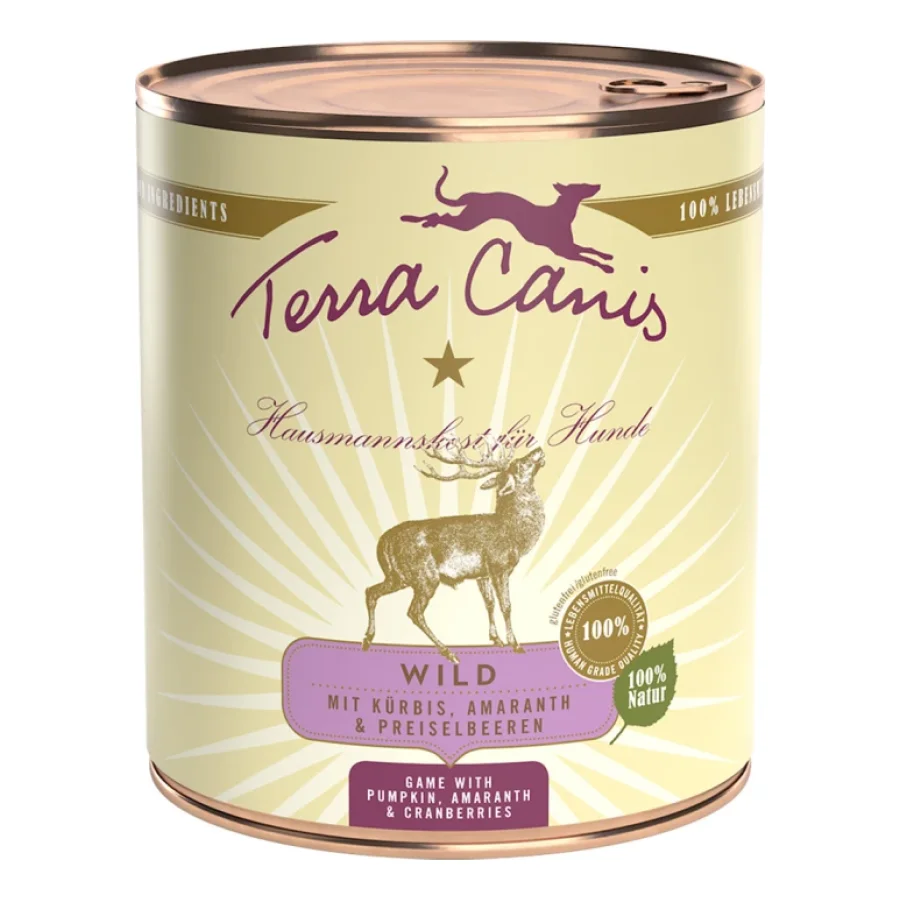 Terra Canis Classic Adult 6 x 800 g Gibier à la courge, pâtes intégrales et airelles