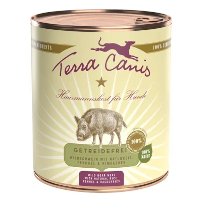 Terra Canis Classic Adult 6 x 800 g Sanglier avec riz naturel, fenouil et framboises