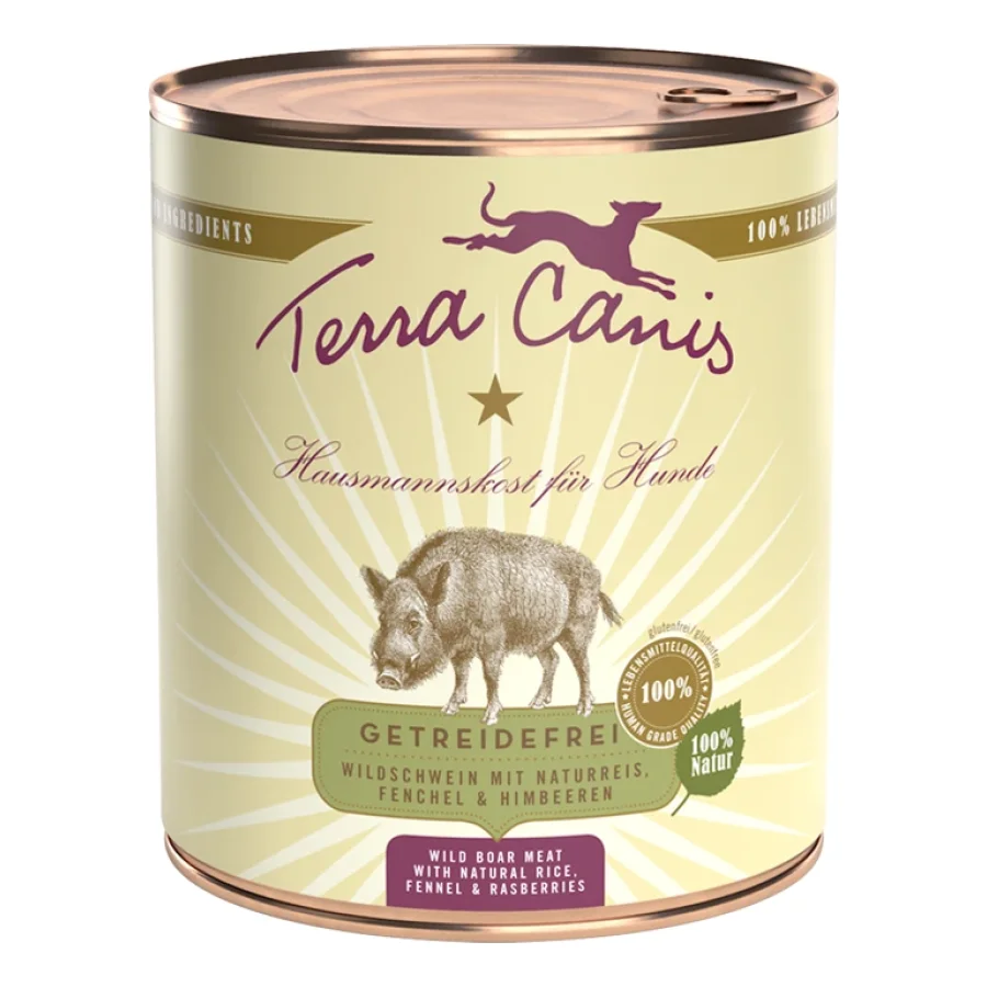 Terra Canis Classic Adult 6 x 800 g Sanglier avec riz naturel, fenouil et framboises