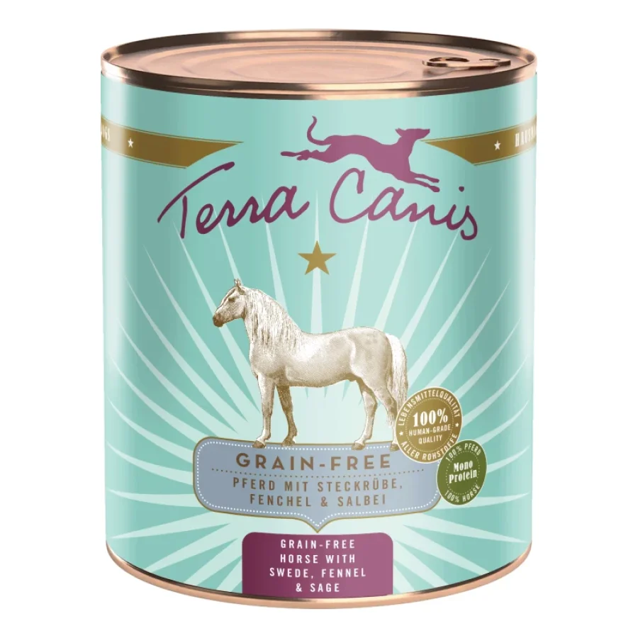 Terra Canis Nourriture humide pour chien sans céréales adulte Cheval 6x800 g