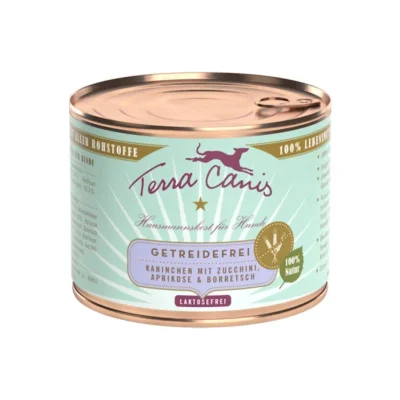 Terra Canis sans céréales Adulte 12 x 200 g lapin aux courgettes, abricot et bourrache 12x200 g
