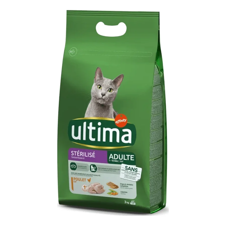 Ultima Stérilisé Adulte avec du Poulet 3 kg