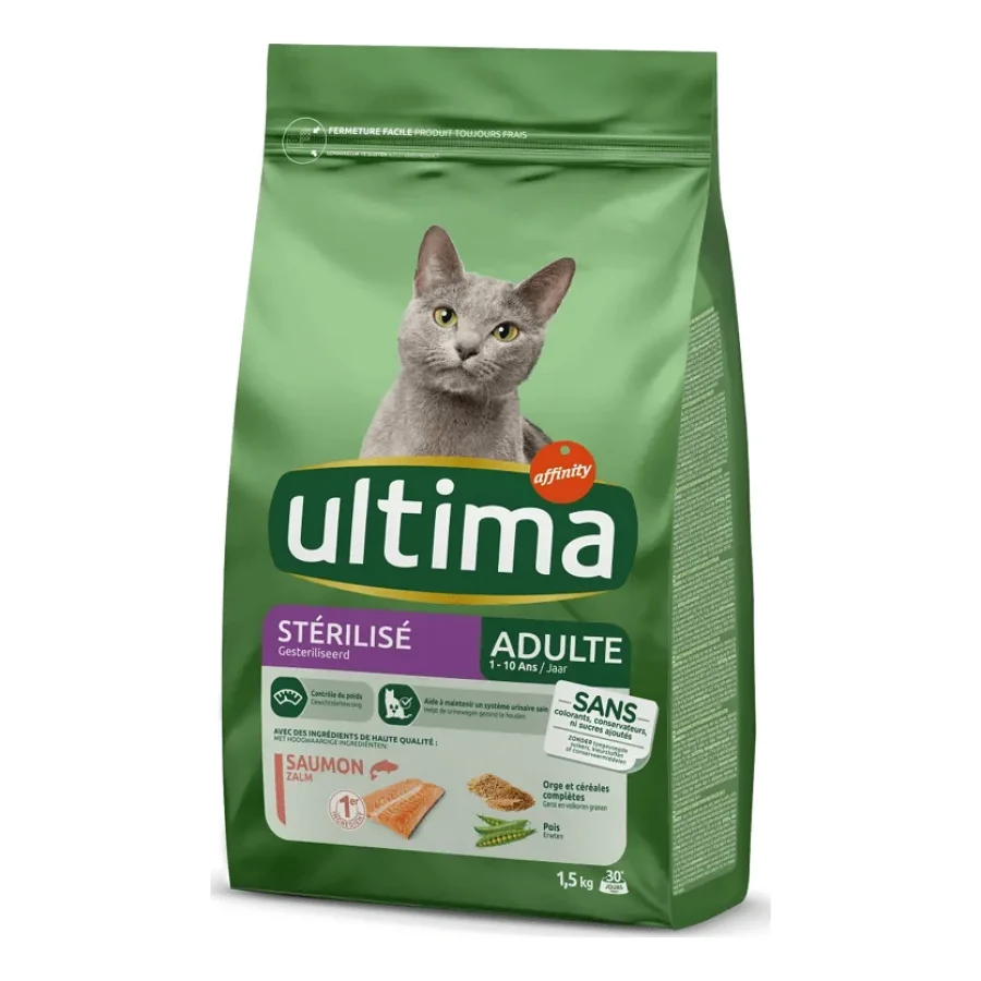 Ultima Stérilisé Adulte avec du Saumon 1,5 kg