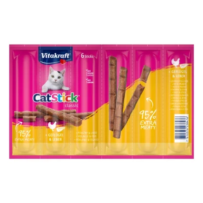 Vitakraft Cat-Stick mini 10 x 6 pièces Volaille et foie