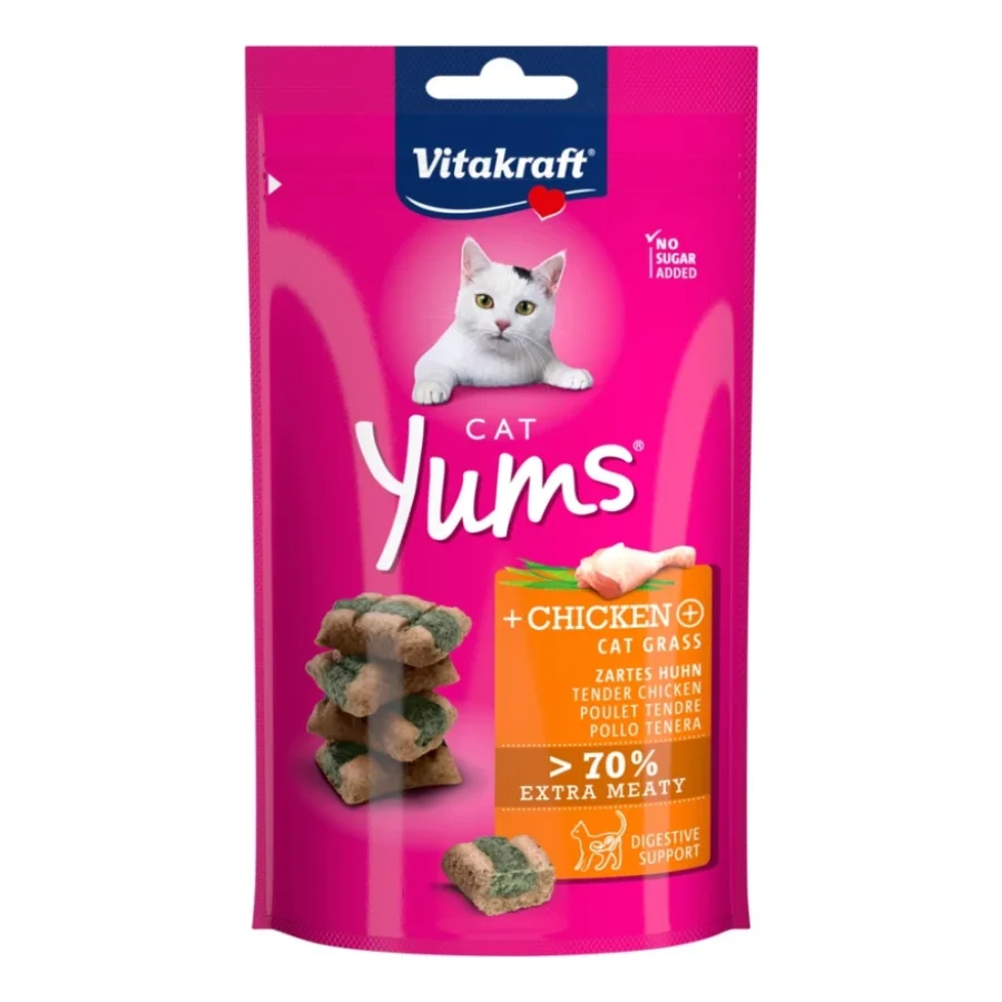 Vitakraft Cat Yums Poulet et herbe aux chats 9x40 g