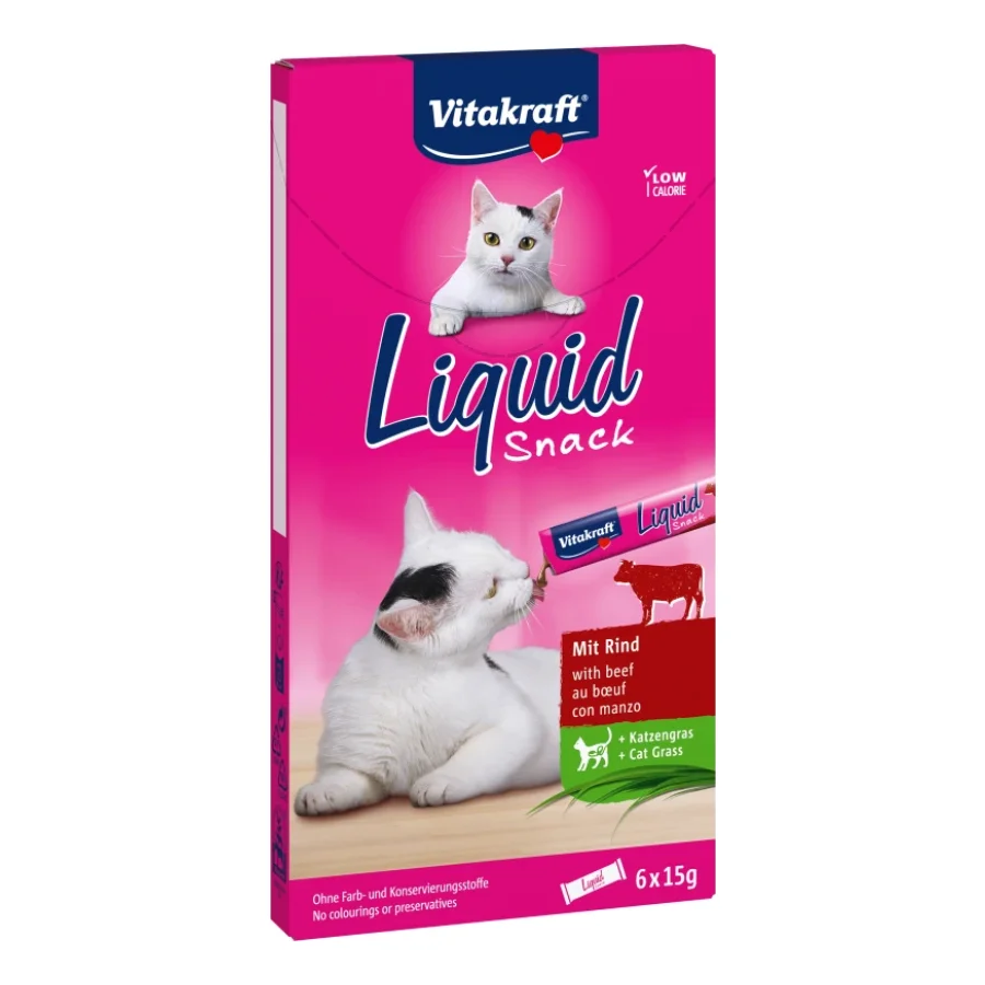 Vitakraft Friandise liquide Cat 11x6 pièces Bœuf et herbe à chat 66x15 g