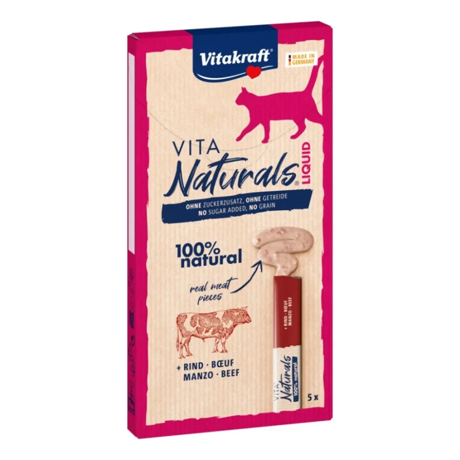 Vitakraft Naturals Liquid Snack Bœuf 11x5 pcs