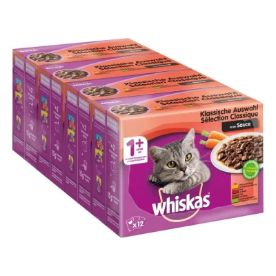 Whiskas 1+ Multipack Sélection classique en sauce 4 x 12 x 100 g
