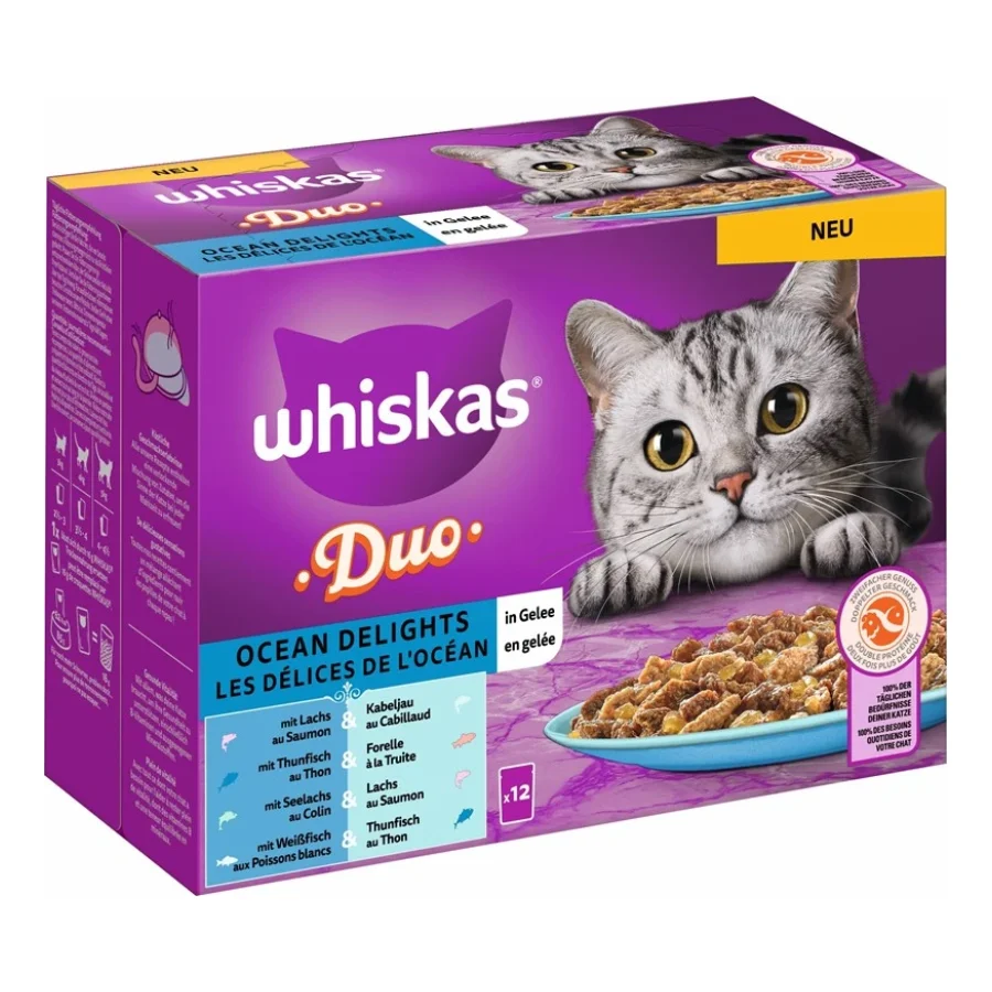 Whiskas Duo Multipack Ocean Delights en gelée 12 x 85 g