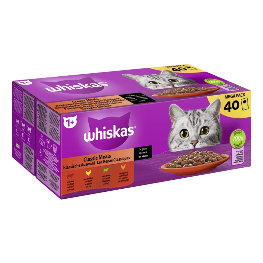 Whiskas Mega Pack 1+ sélection classique en sauce 40x85 g