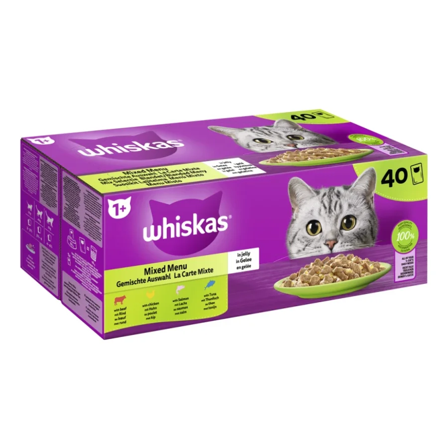 Whiskas Mega Pack 1+ Sélection mixte en gelée 40 x 85 g