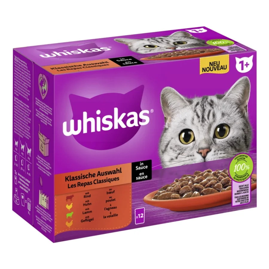 Whiskas Multipack 1+ Sélection classique en sauce 12x85 g