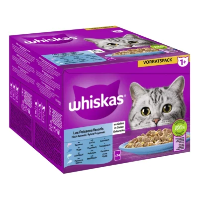 Whiskas Multipack 1+ Sélection de poisson en gelée 24x85 g