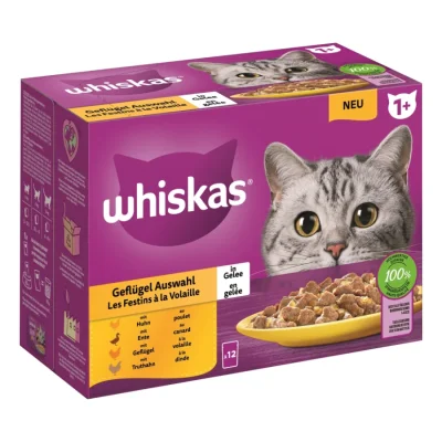 Whiskas Multipack 1+ sélection de volaille en gelée 12 x 85 g
