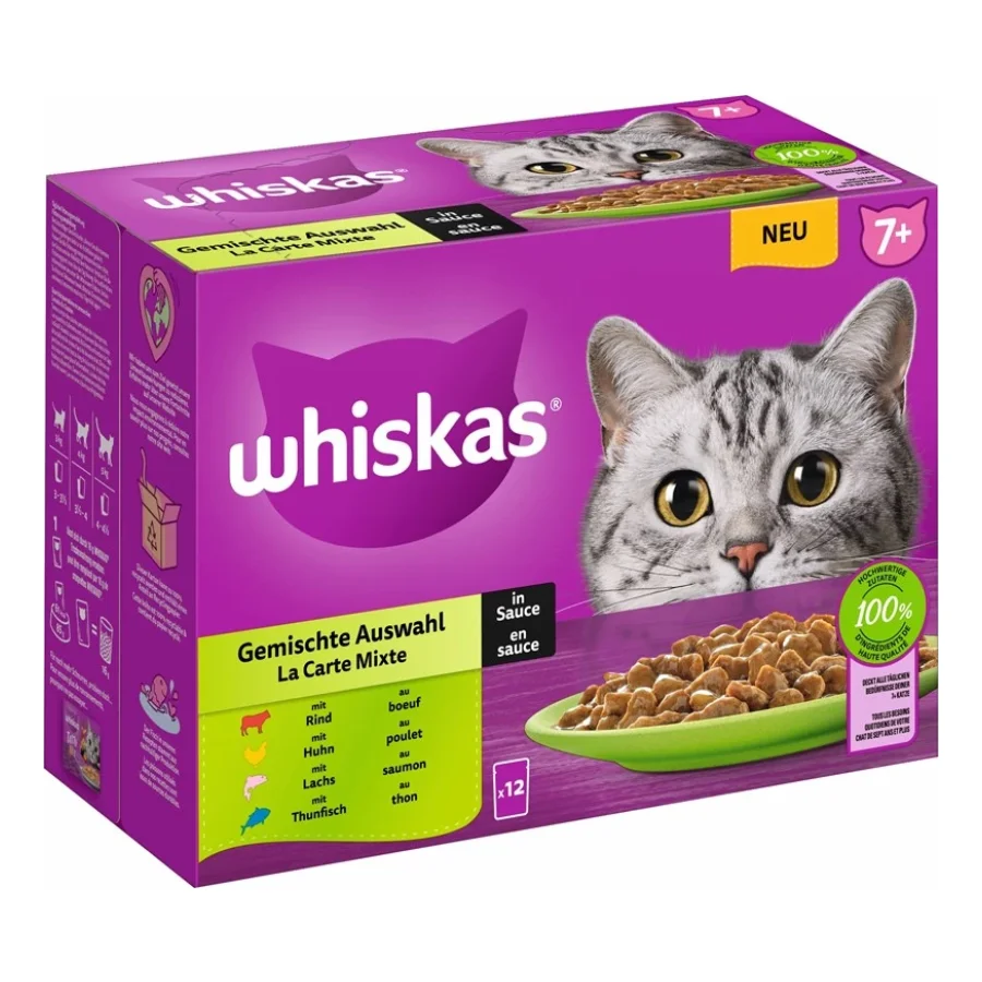 Whiskas Multipack 7+ sélection de poisson en sauce 12 x 85 g