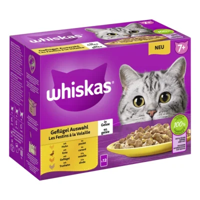 Whiskas Multipack 7+ sélection de volaille en gelée 12x85 g