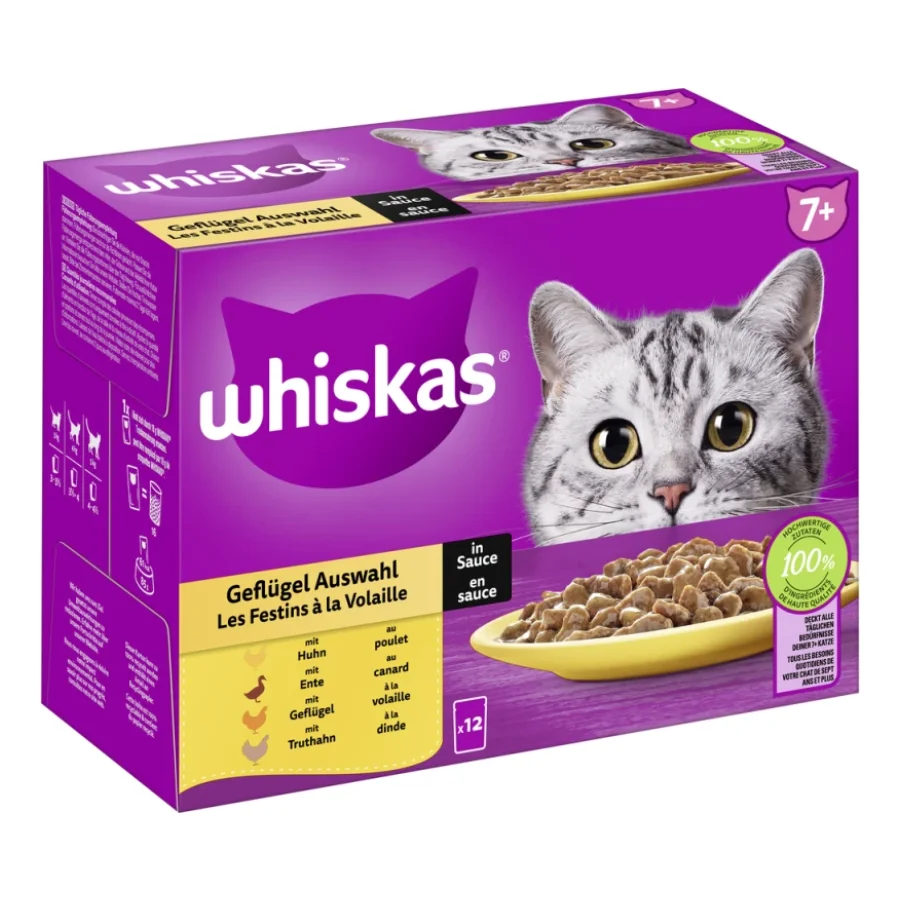Whiskas Multipack 7+ sélection de volailles en sauce 12 x 85 g