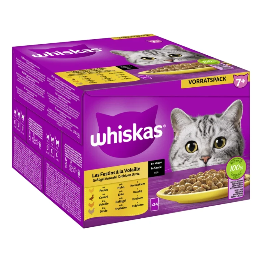 Whiskas Multipack 7+ sélection de volailles en sauce 24 x 85 g