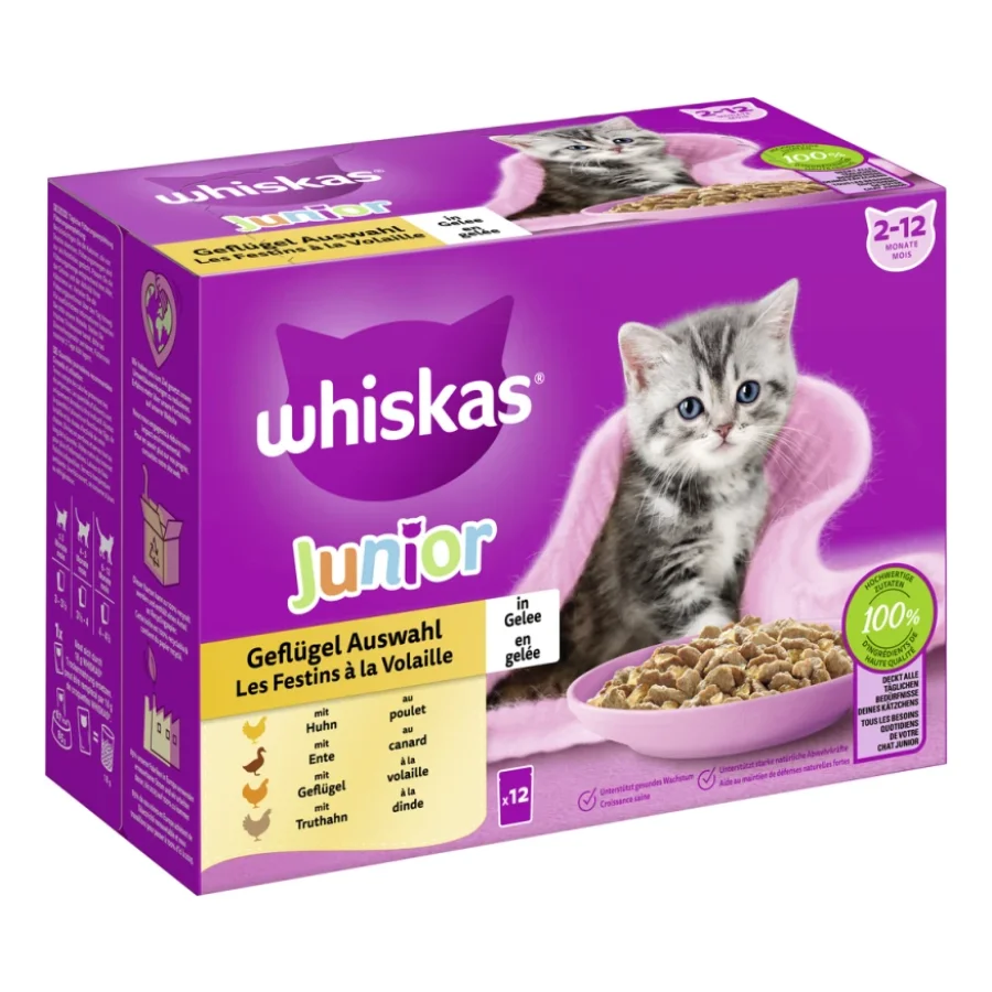Whiskas Multipack Junior sélection de volailles en gelée 12 x 85 g