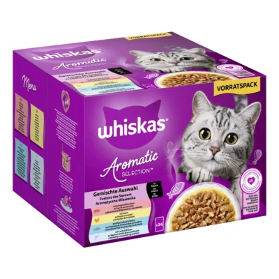 Whiskas Nourriture humide pour chat adulte, Multipack, 1+ Sélection mixte, en sauce 24x85 g