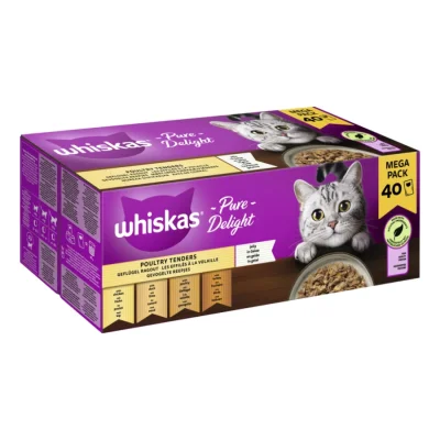 Whiskas Pure Delight Mega Pack Ragoût de volaille en gelée 40 x 85g