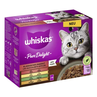 Whiskas Pure Delight Multipack Ragoût classique en gelée 12 x 85 g