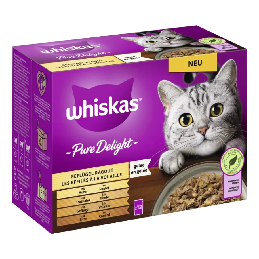 Whiskas Pure Delight Multipack Ragoût de volaille en gelée 12 x 85 g