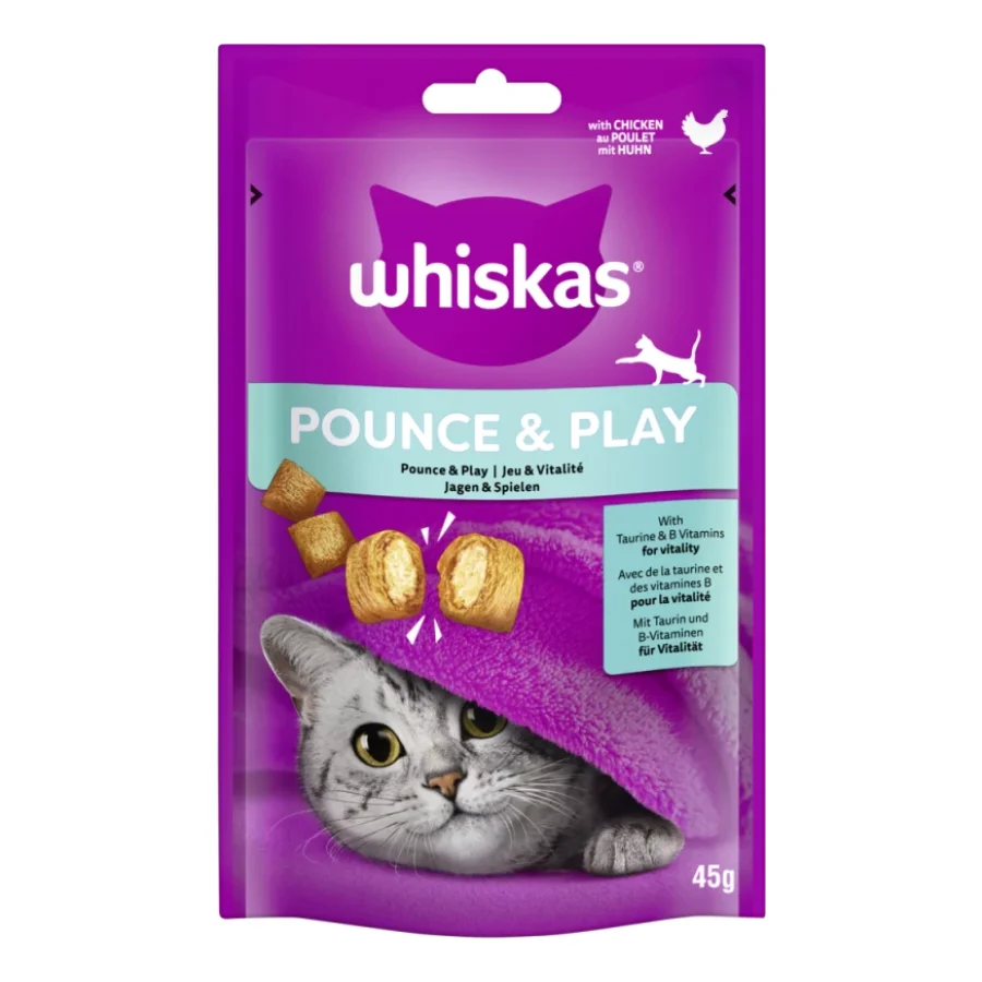 Whiskas Snack Pounce & Play au poulet 8x45 g