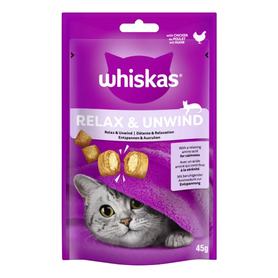 Whiskas Snack Relax & Unwind avec poulet 8x45 g