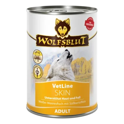 WOLFSBLUT Adult VetLine Skin, poisson de mer blanc 6x395 g