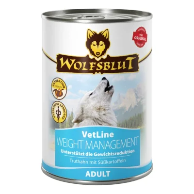 WOLFSBLUT Adult VetLine Weight Management, dindon 6 x 395 g
