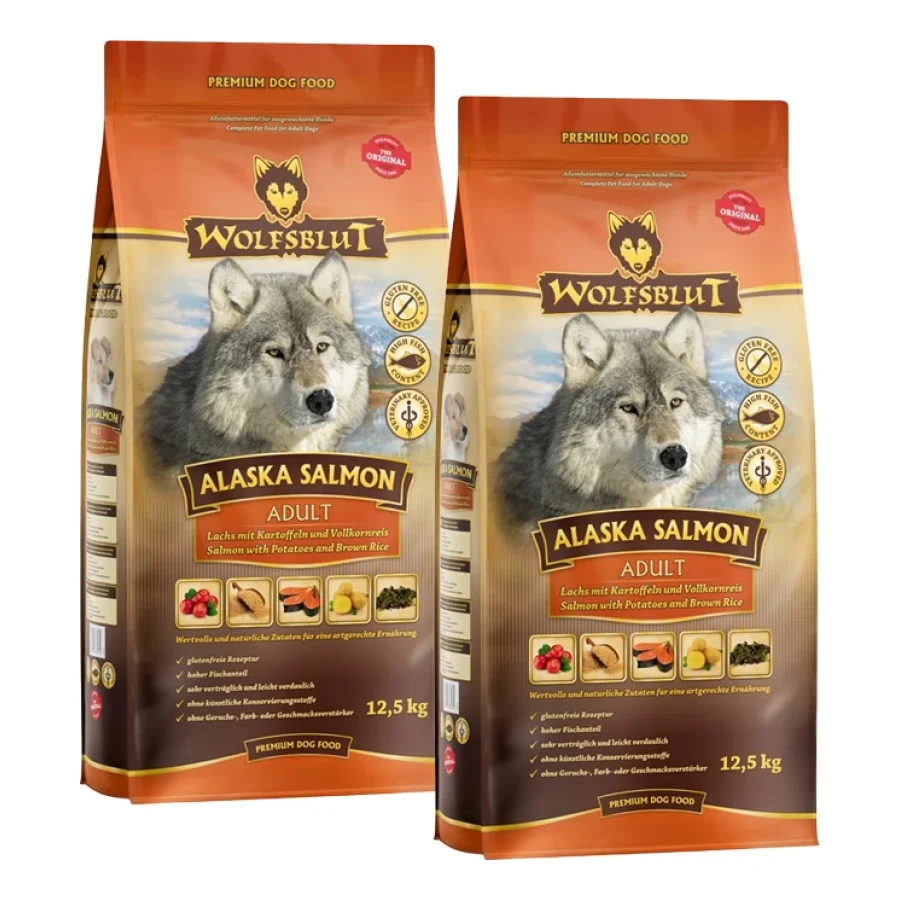 WOLFSBLUT Croquettes pour chien Alaska Saumon 2x12,5 kg
