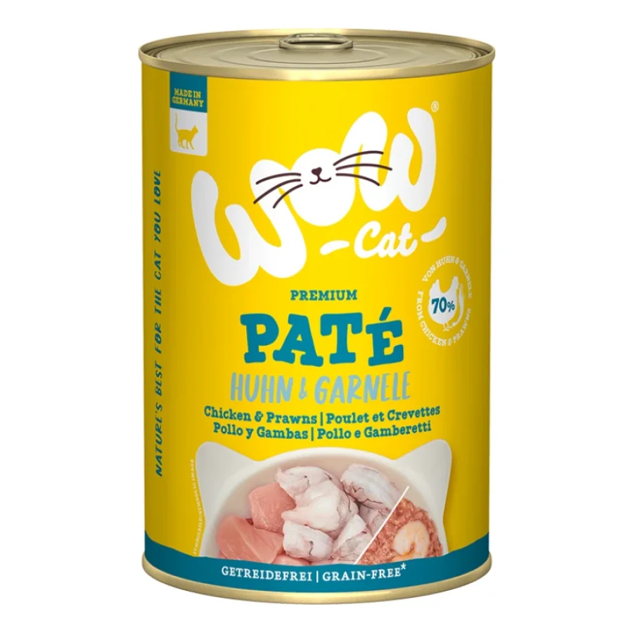 WOW Cat Adult 6 x 400 g poulet et crevettes