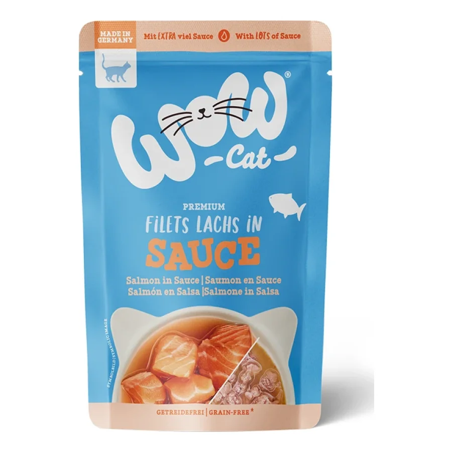 WOW nourriture humide pour chat, adulte, en sauce 8x85 g Saumon